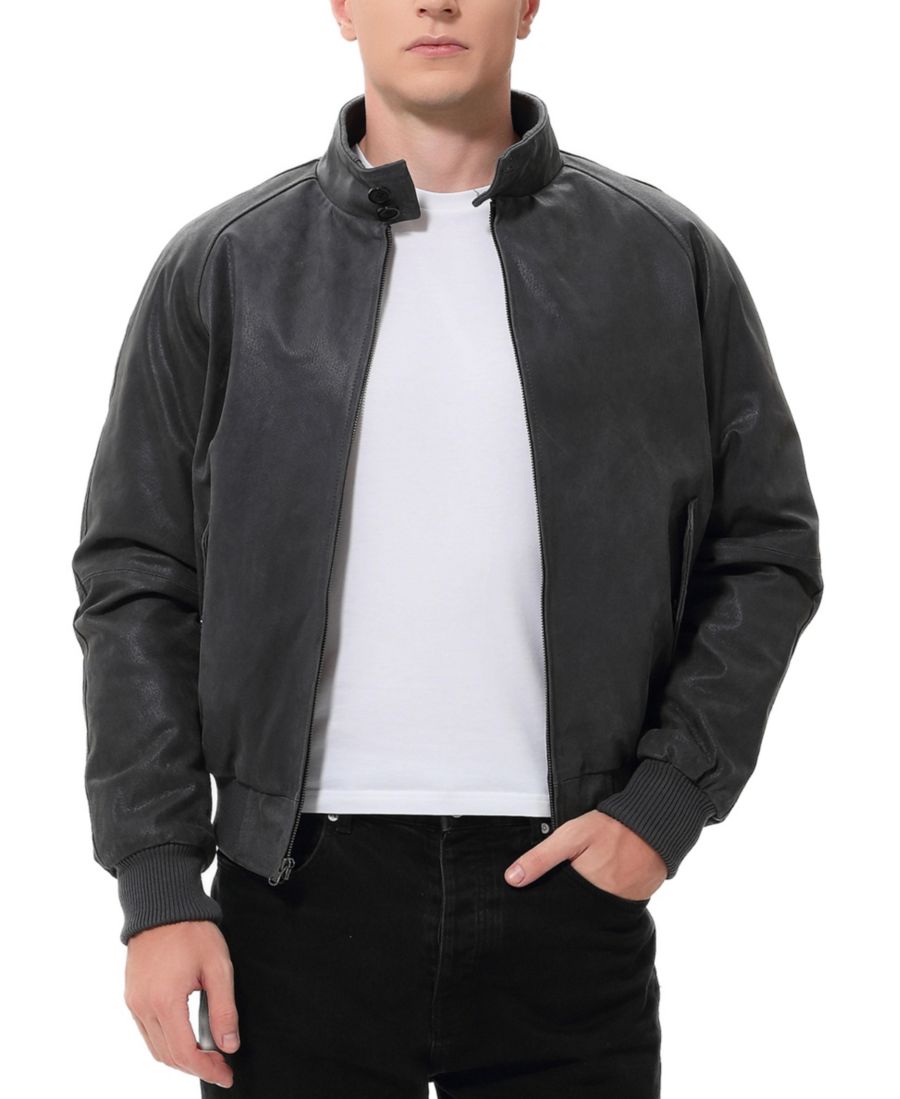 

Куртка-бомбер из состаренной кожи времен Второй мировой войны для высоких и крупных мужчин Landing Leathers, Distressed gray