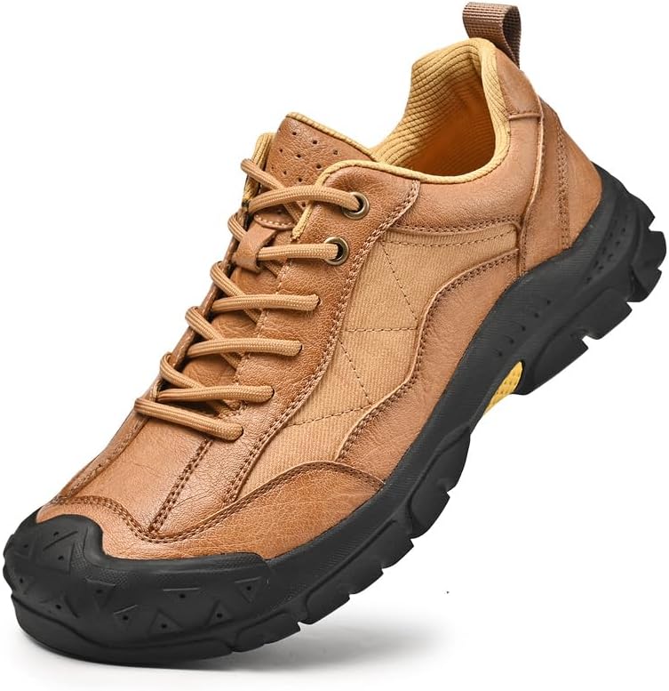 

Мужские премиальные кроссовки из коровьей кожи для активного отдыха, повседневные прогулочные туфли, повседневные походные туфли, сетчатая подкладка, латексная стелька, альпинизм, походы, бег, внедорожье Generic, коричневый