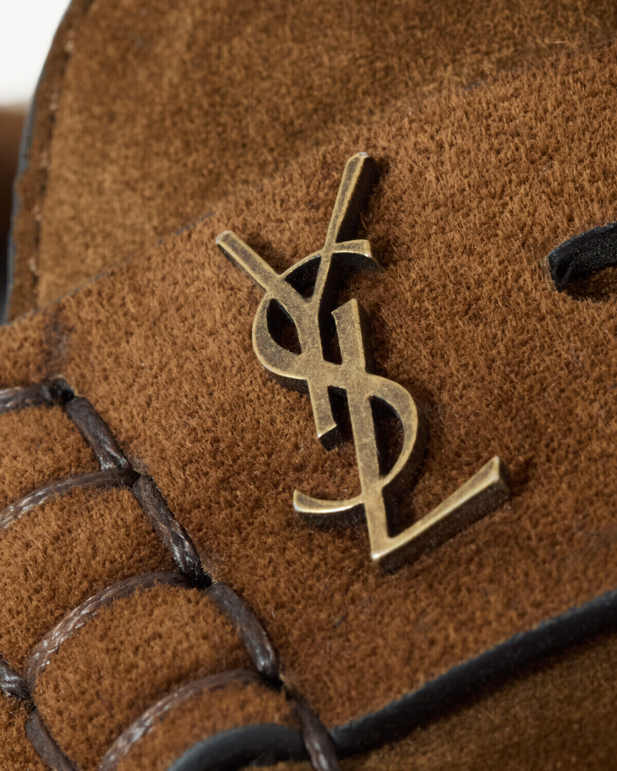 Мюли LE LOAFER из замши Saint Laurent, коричневый — фото 4