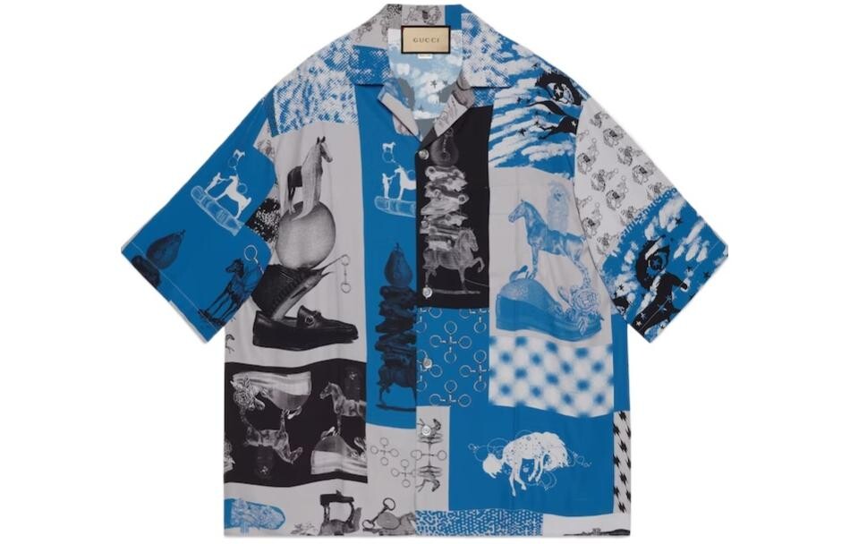 

Рубашка мужская синяя Gucci, синий