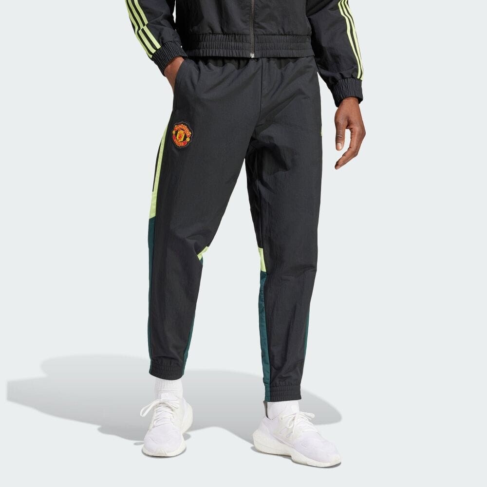 

Брюки Adidas Manchester United Woven Track Pants, цвет Black/Green Night/Pulse Lime