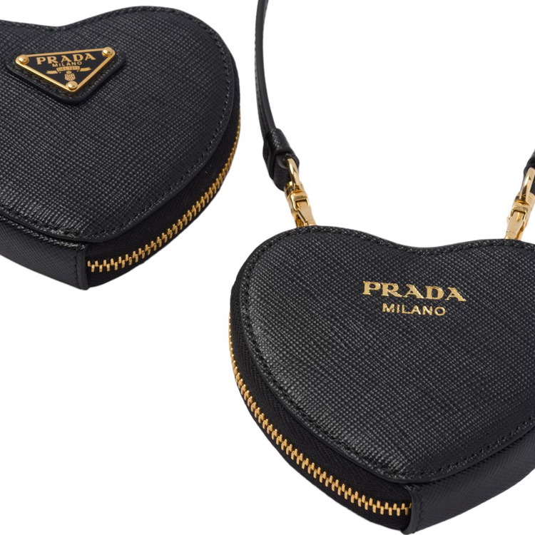PRADA Мини-клатч из кожи Saffiano для женщин, черный — фото 4