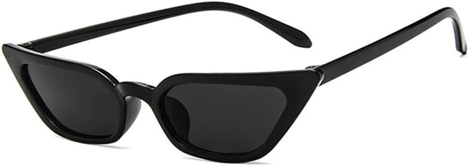 

Модные маленькие солнцезащитные очки «кошачий глаз» для женщин, сексуальные прозрачные красные солнцезащитные очки для женщин в винтажном стиле с защитой от УФ-излучения UV400 TYUVIVO, Black-black