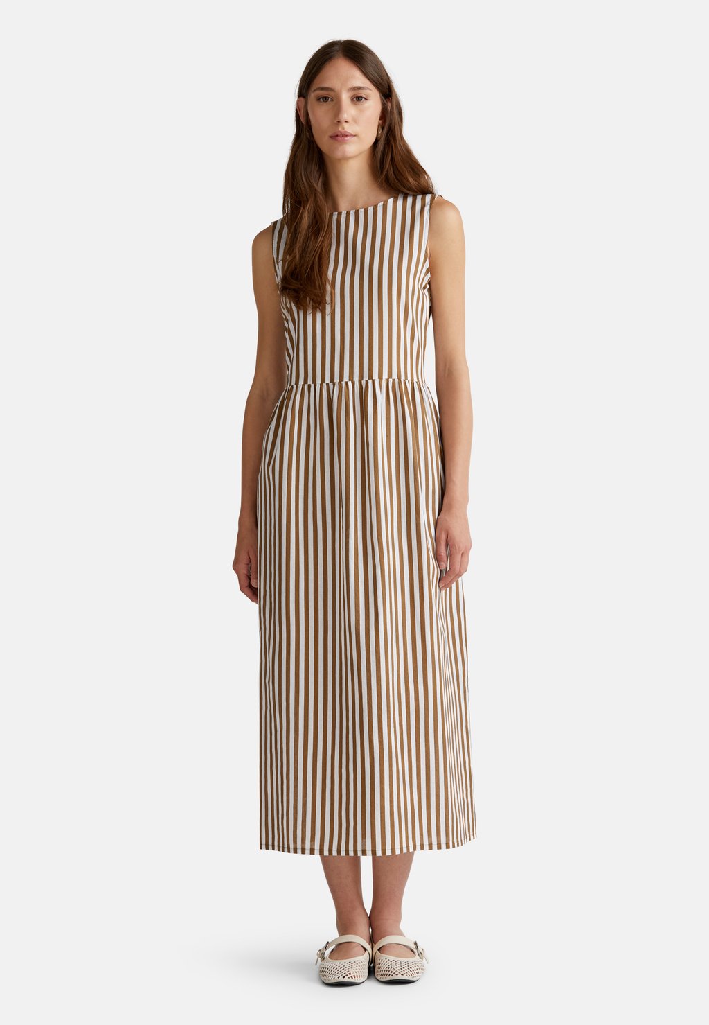 

Повседневное платье STRIPED United Colors of Benetton, белый