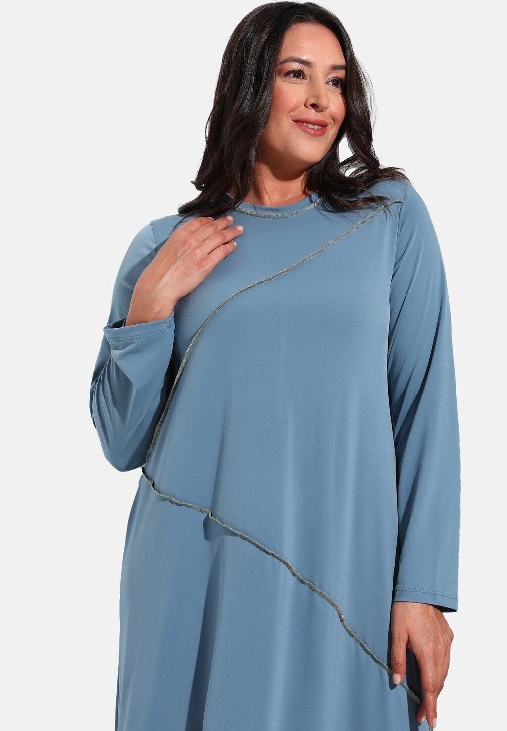 

Платье макси PLUS SIZE ALIA Modanisa, синий