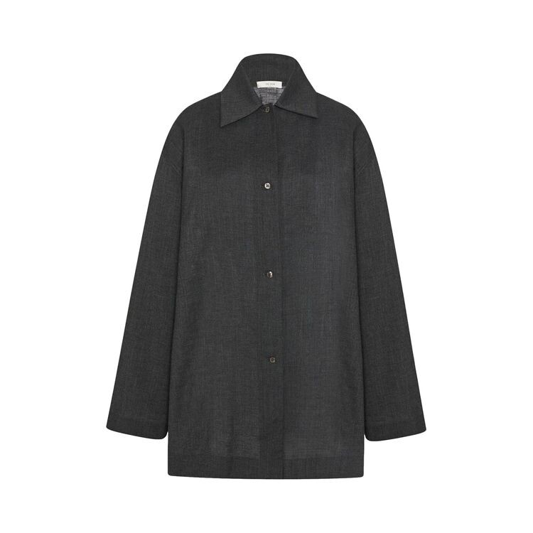 

Рубашка The Row Rigel Spread Collar Shirt Dark Grey, серый