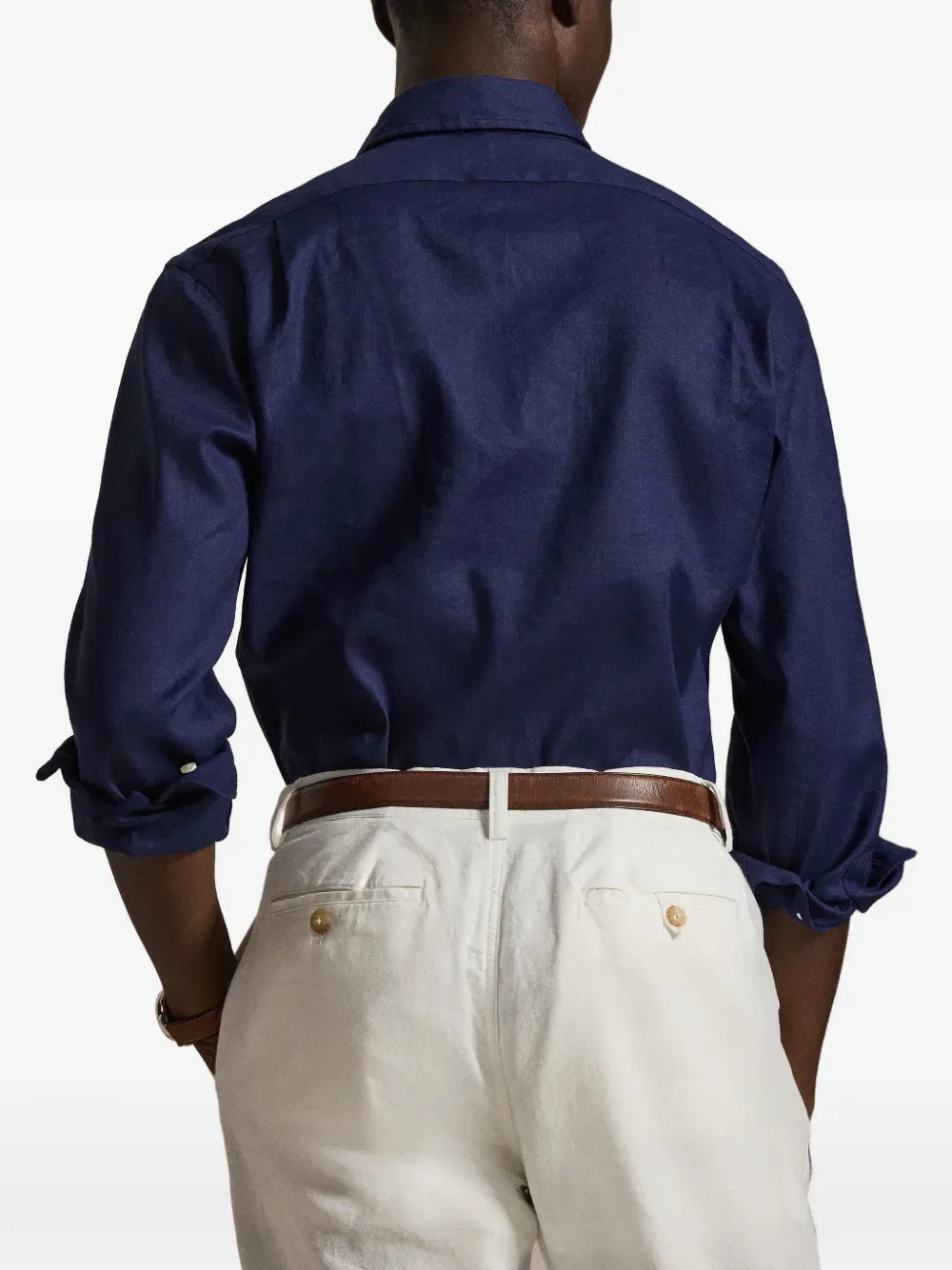 Льняная рубашка на пуговицах Polo Ralph Lauren, синий — фото 4
