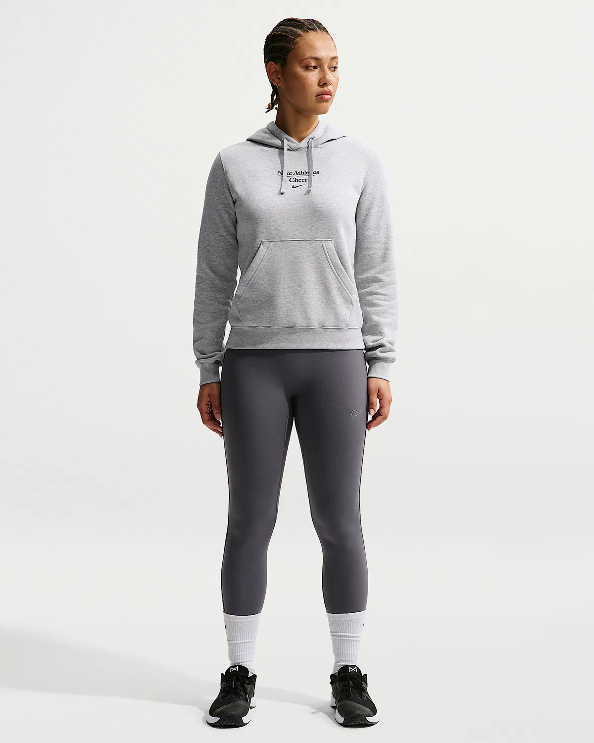 Женская худи Nike Cheer Pullover, Dark Grey Heather — фото 4