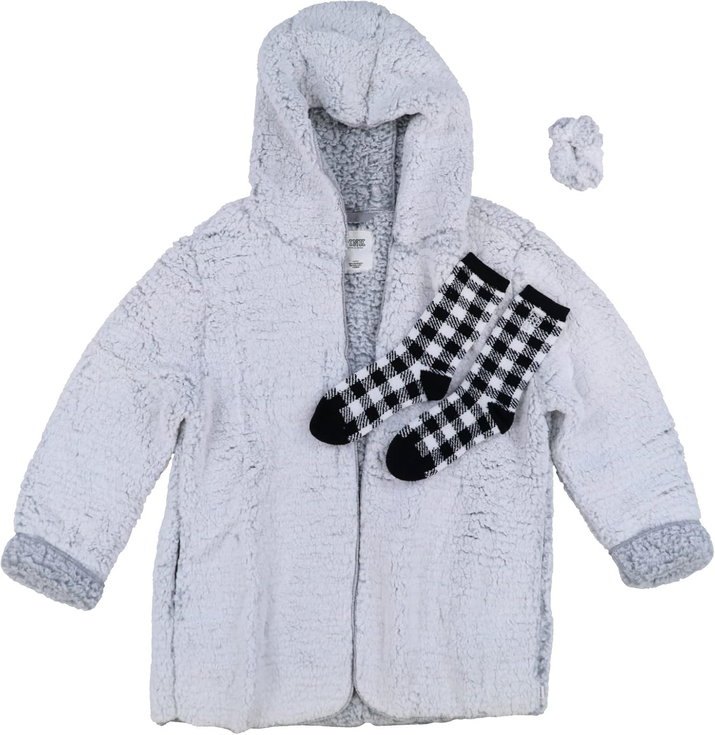 

Victoria's Cozy 3-предметный подарочный набор: халат с капюшоном, носки и резинка для волос Victoria's Secret, Gray