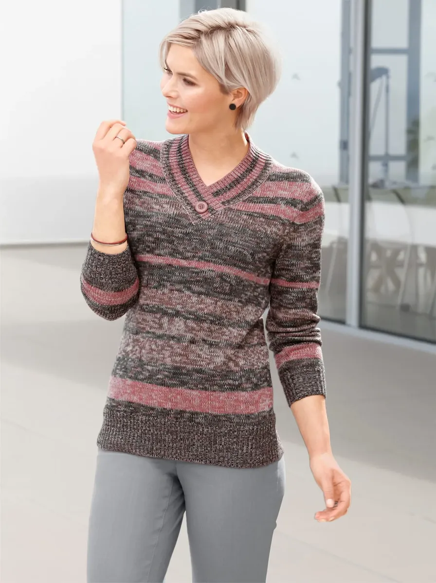 

Свитер с V-образным вырезом в стиле casual "Пуловер" Casual Looks, антрацит