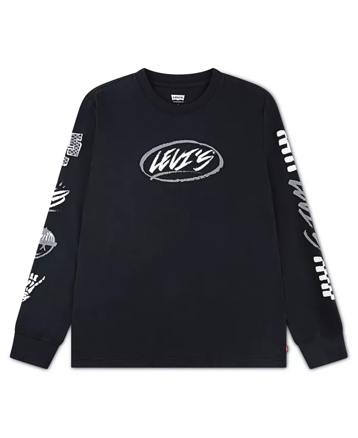 

Футболка с длинным рукавом Big Boys Skater Doodle Levi'S, черный