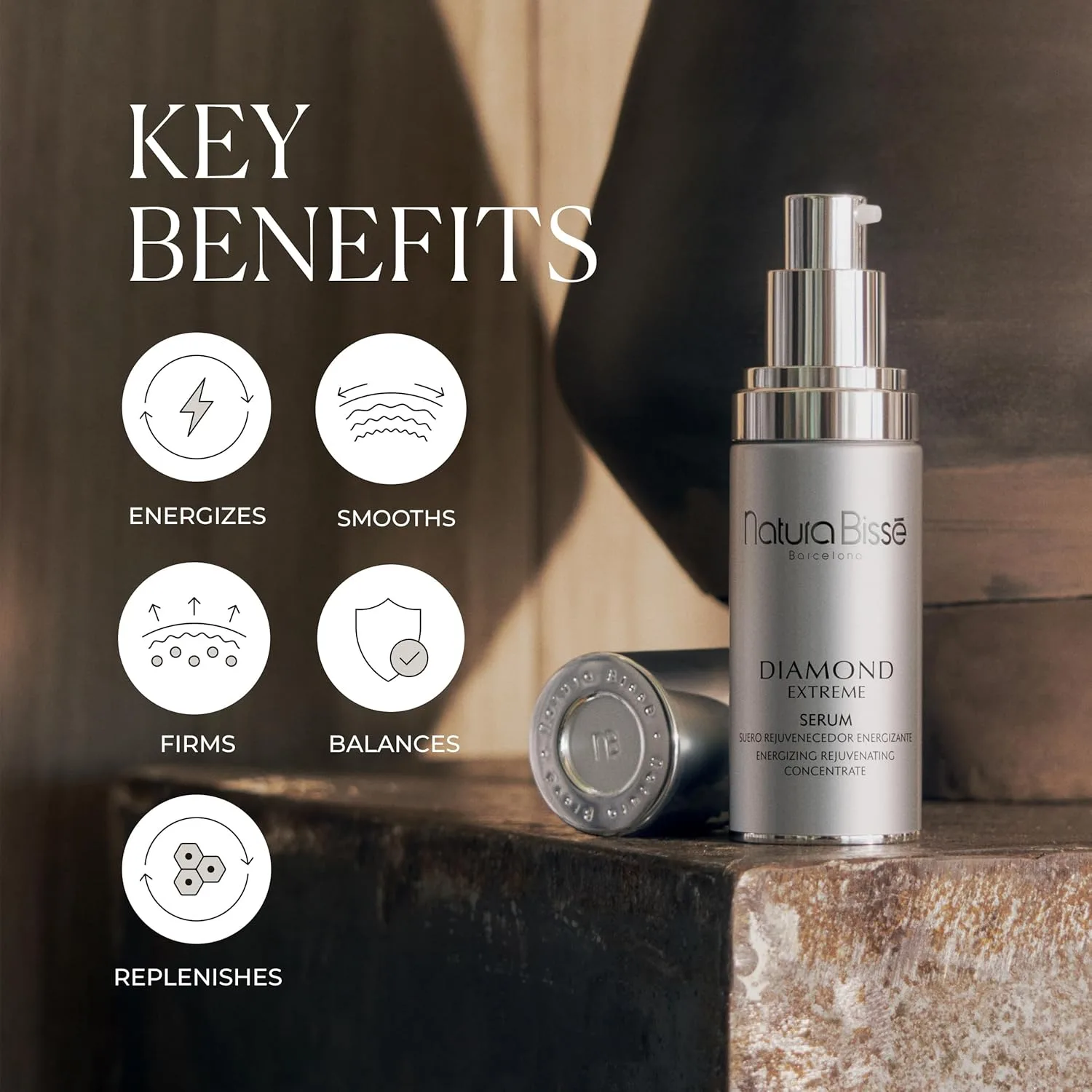 Сыворотка Natura Bissé Diamond Extreme Serum, омолаживающая и тонизирующая, укрепляет, подтягивает и восстанавливает кожу, подходит для всех типов кожи, 35 г. 41,4 мл (1 шт.), Clear — фото 3