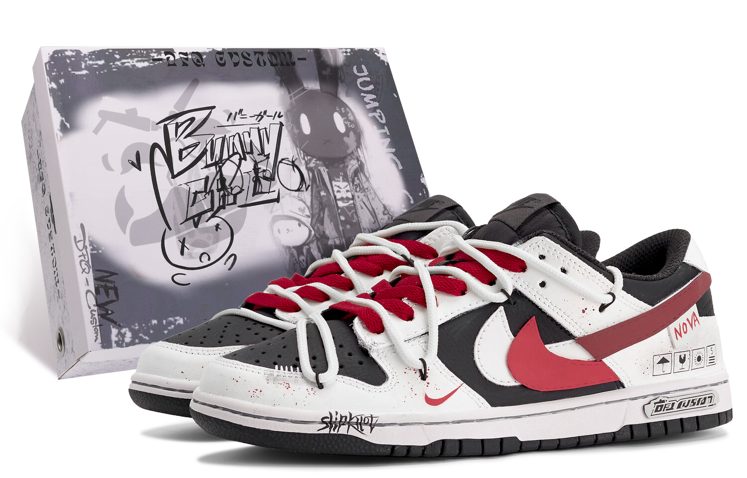 

Кроссовки Nike Dunk Skateboard Shoes Men Low-Top White Red/Black