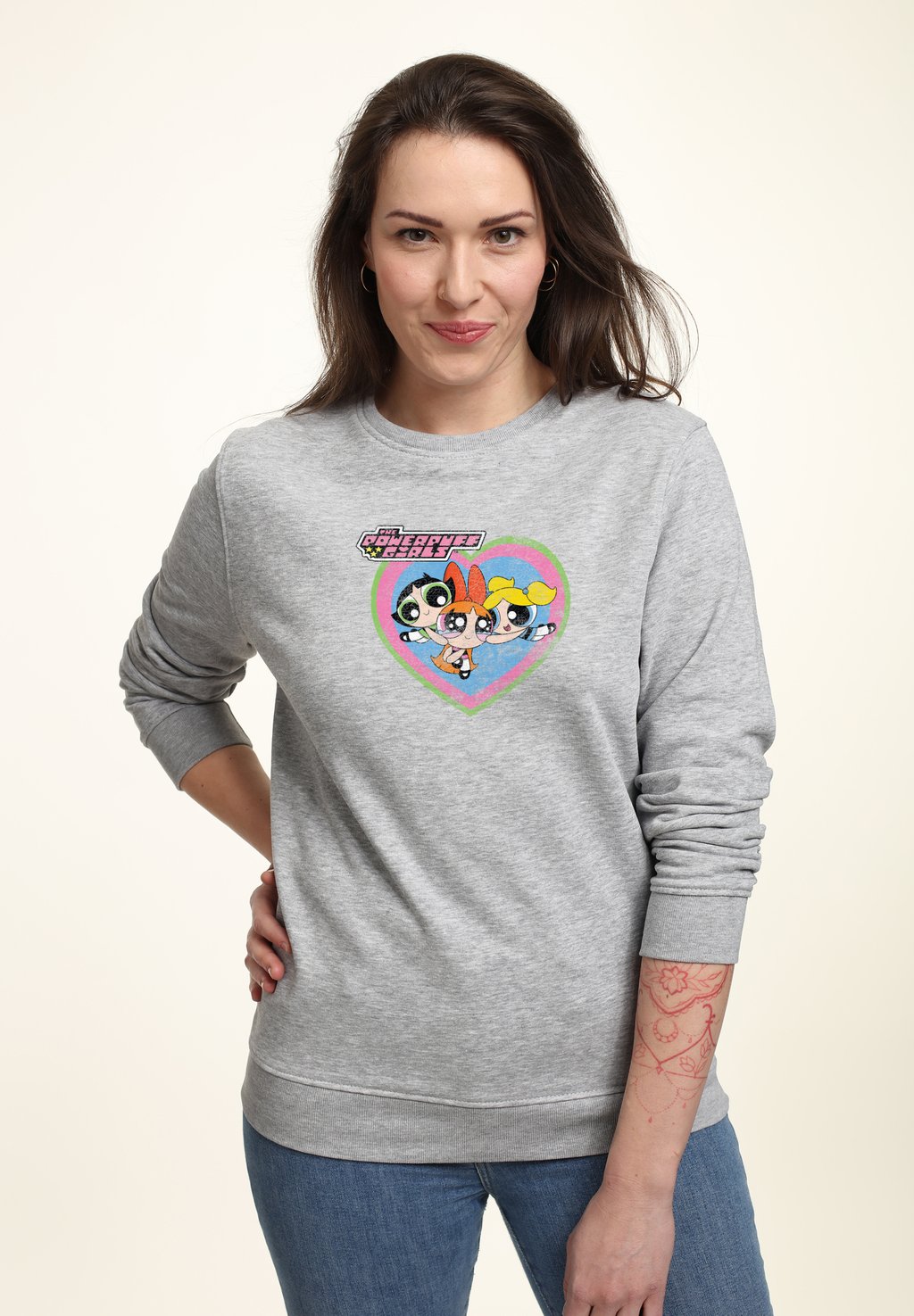

Толстовка THE POWERPUFF GIRLS FADED HEART Henry Tiger, цвет Heather Grey