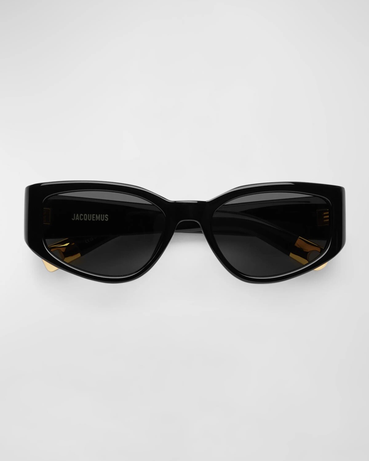 

Овальные солнцезащитные очки Les Lunettes Gala из ацетата Jacquemus, цвет Black Yellow Gold Grey