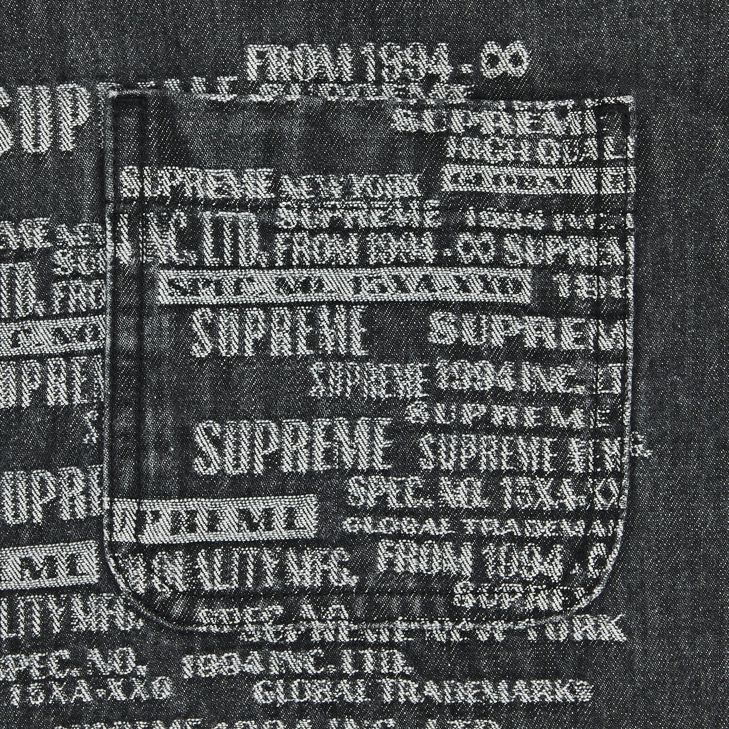 Жаккардовая джинсовая рубашка Supreme торговой марки Washed Black — фото 3