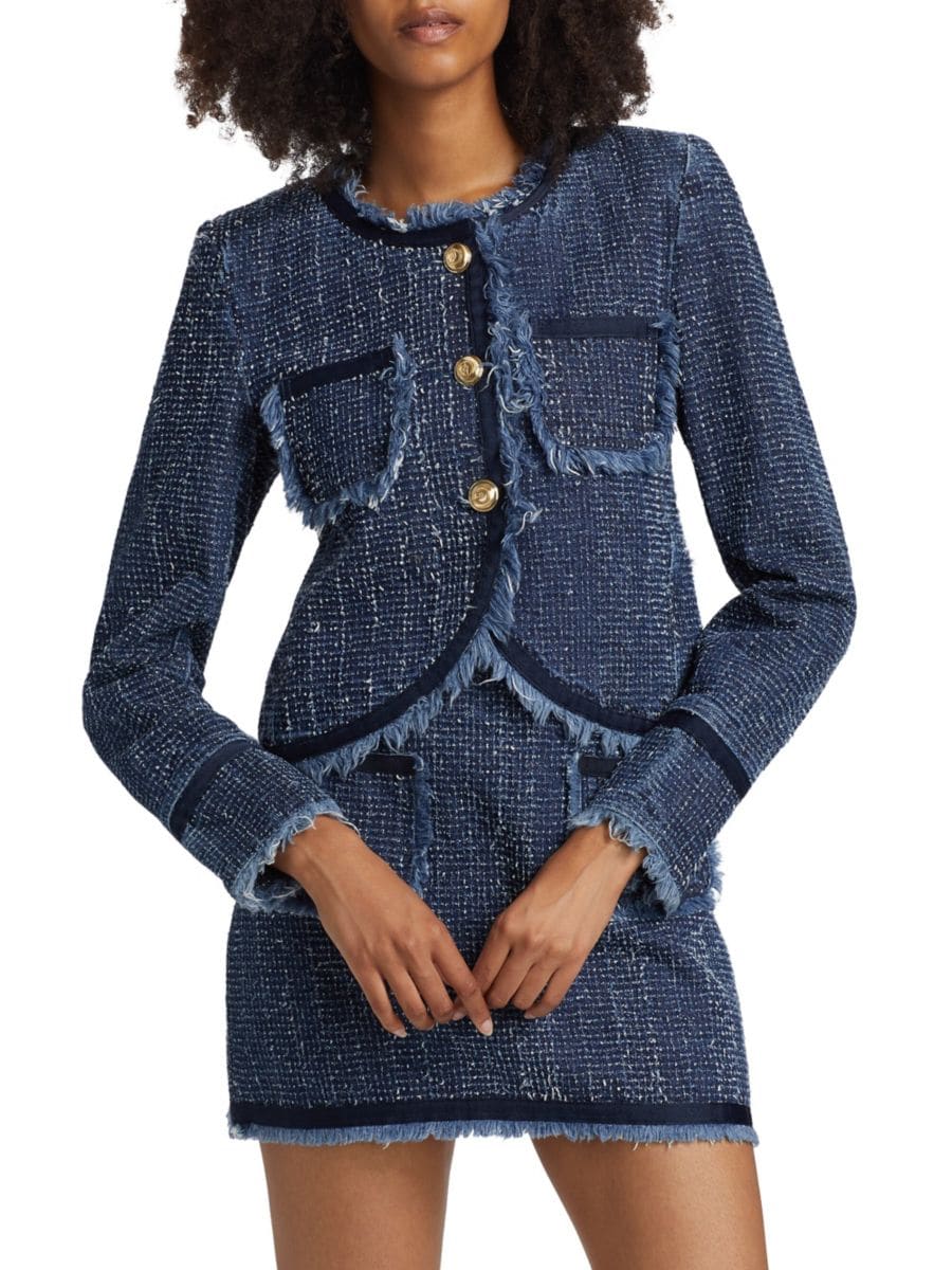 

Пиджак из джинсовой ткани Букле Cinq à Sept, индиго