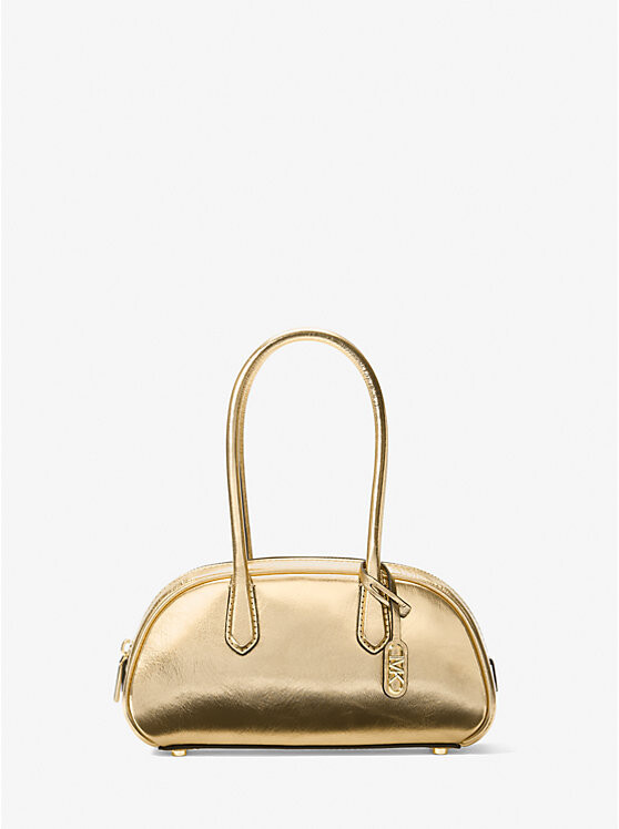 

Сумка-портфель Lulu Small из металлизированной кожи Michael Kors, золотой