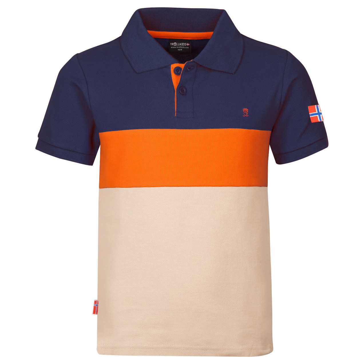 

Рубашка поло Trollkids Kid's Eikefjord Polo, цвет Desert/Bright Orange