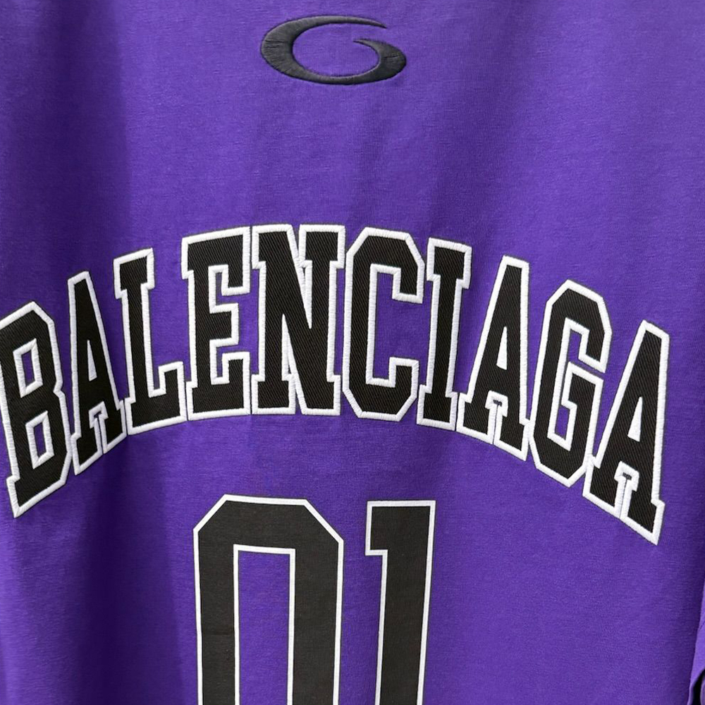 Футболка SS25 Regular Fit мужская Balenciaga, фиолетовый — фото 4