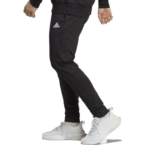 Брюки Essentials одинарный трикотажный зауженный открытый низ брюки Adidas, черный — фото 4