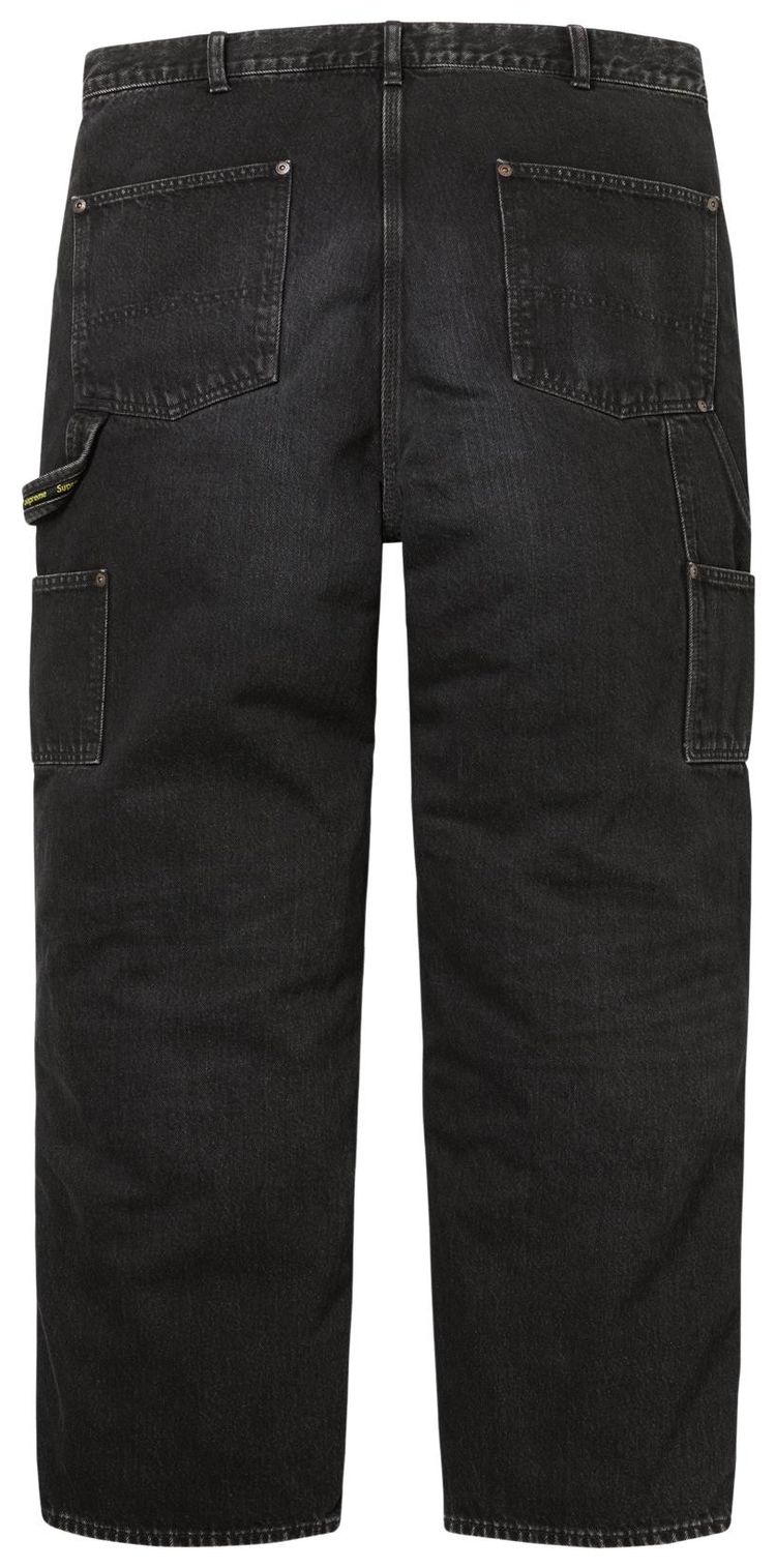 Джинсы Supreme Worn Double Knee Denim Painter Jean, черный — фото 2