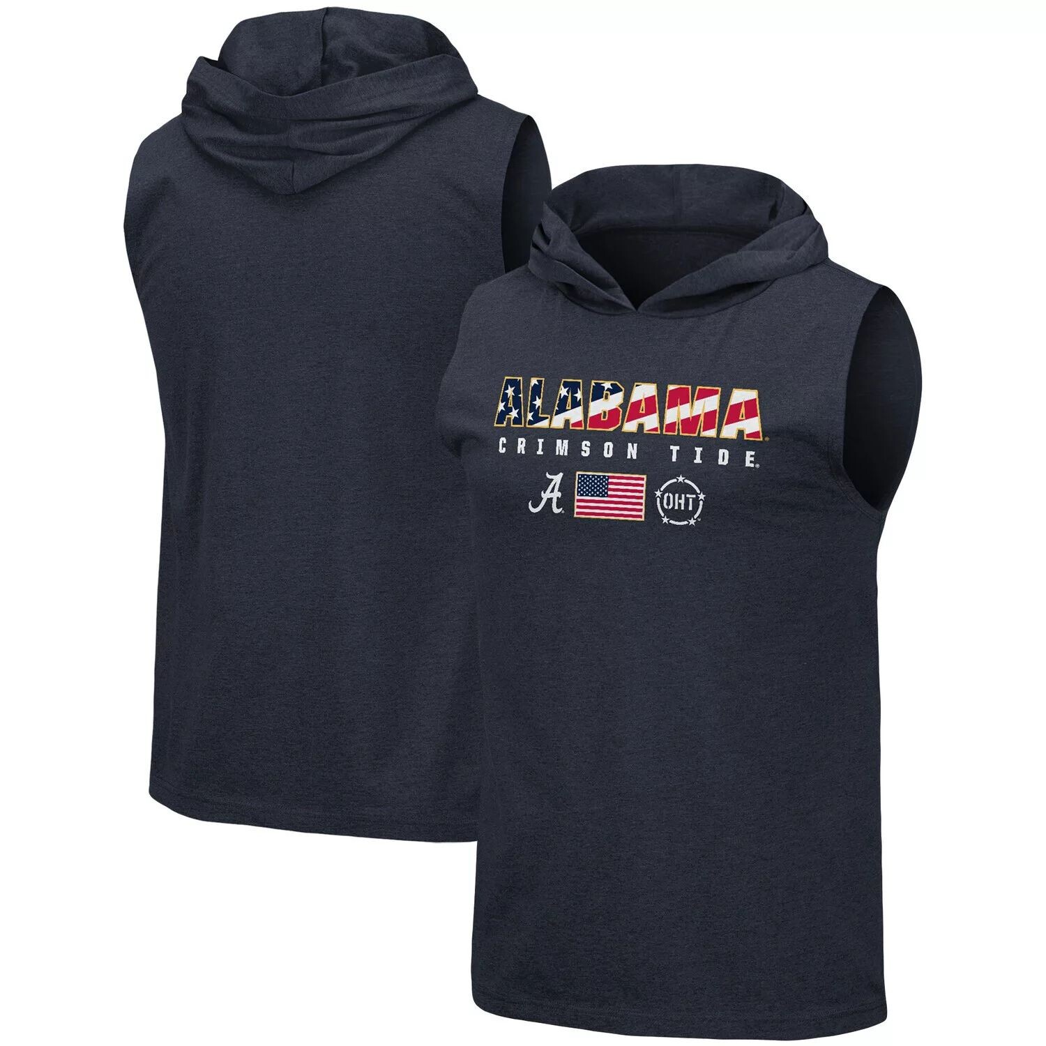 

Мужская футболка без рукавов с капюшоном Colosseum Navy Alabama Crimson Tide OHT Military Appreciation Americana