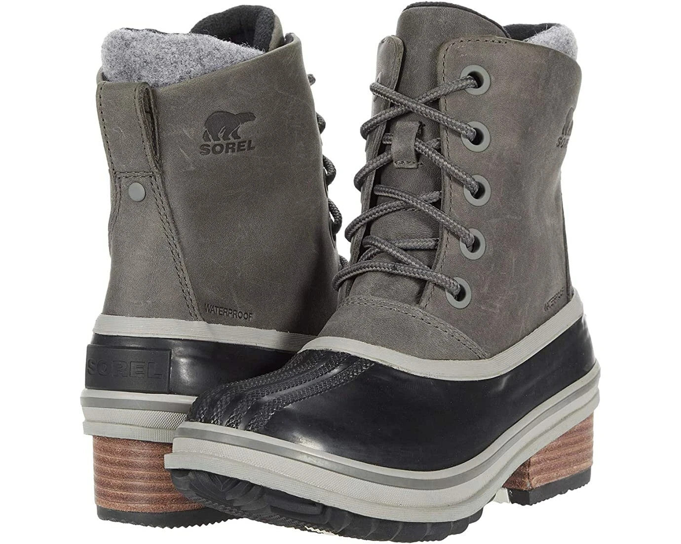 Женские водонепроницаемые ботинки утиные Sorel Slimpack III Lace NL3810-052 Quarry, серый