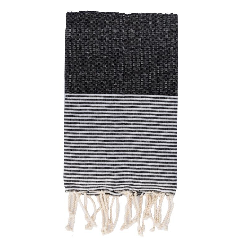 

Пляжное полотенце Fouta из чистого хлопка с узкими полосками - Tal Lisola, цвет Antracite
