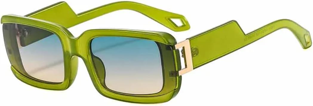 

Ретро-солнцезащитные очки в маленькой квадратной оправе для женщин и мужчин, модные, для активного отдыха и путешествий, с защитой от УФ-излучения UV400 TVTBBVV, Green Green Yellow