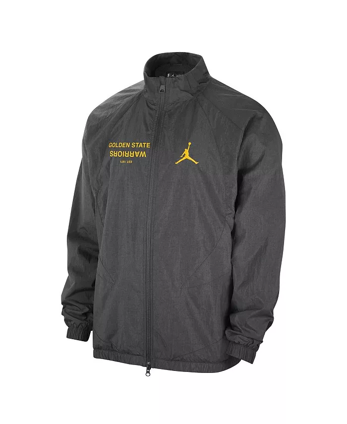 Мужская серая куртка Golden State Warriors Courtside Statement Edition Jumpman Jam на молнии Jordan — фото 2