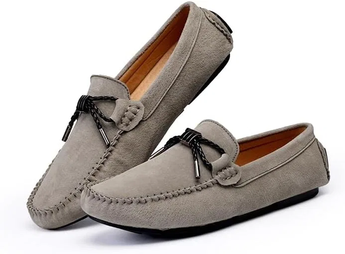 Лоферы замшевые, Mens, Loafers Shoe Suede Vamp Driving Loafers Moccasins Shoes, хаки PUGHGAETZF — фото 4