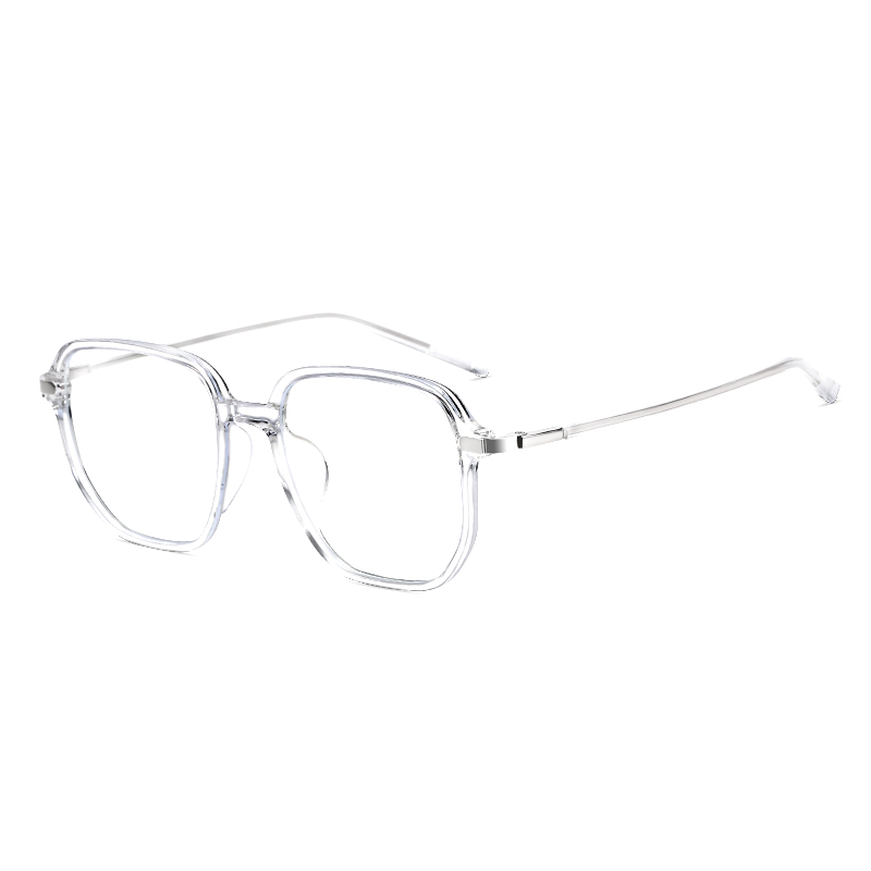 

MK MINGKU Пластиковая квадратная оправа для очков TR/Memory унисекс, Clear White