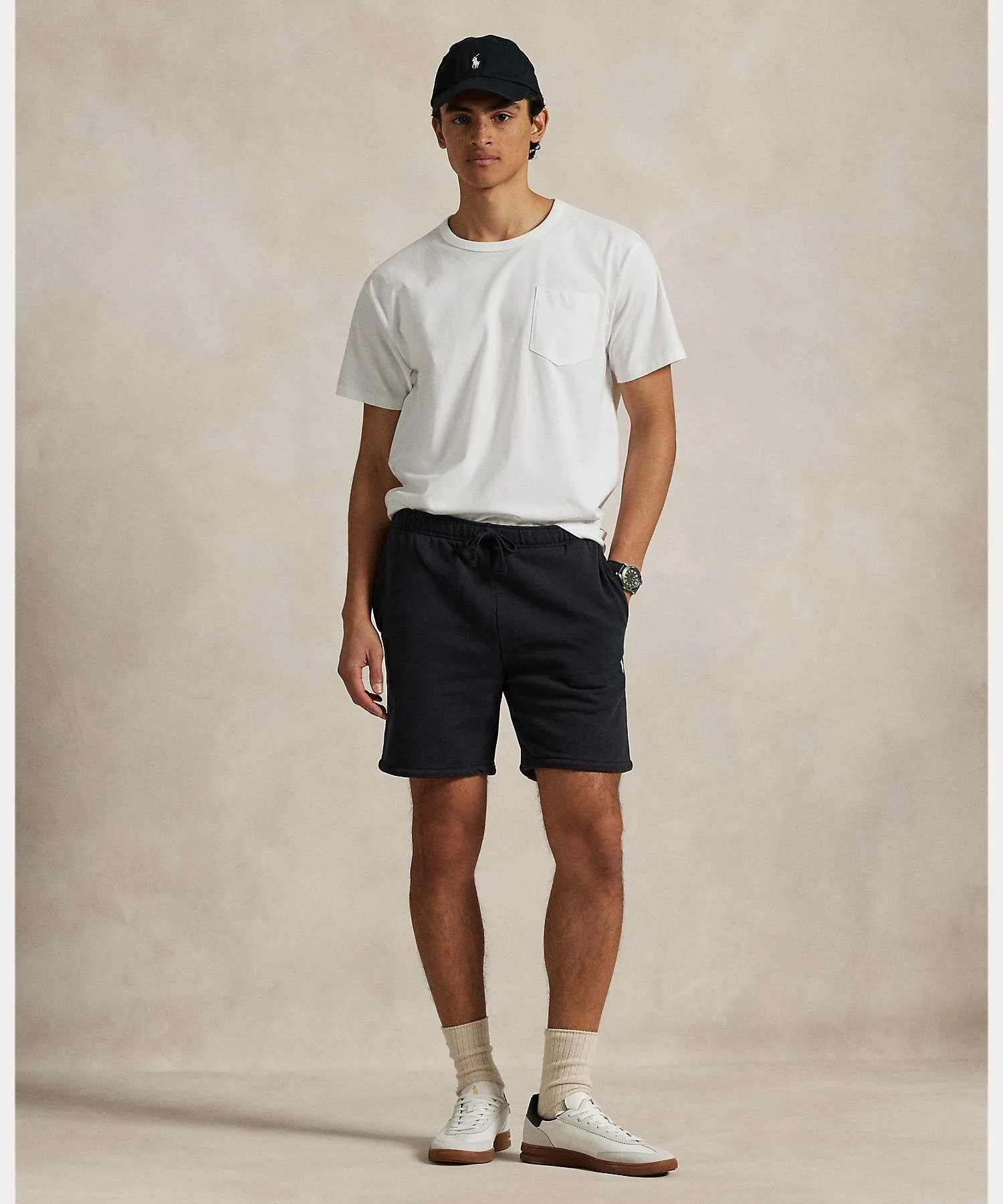 6,5-дюймовые флисовые шорты с петлевой структурой Polo Ralph Lauren, 001 Black