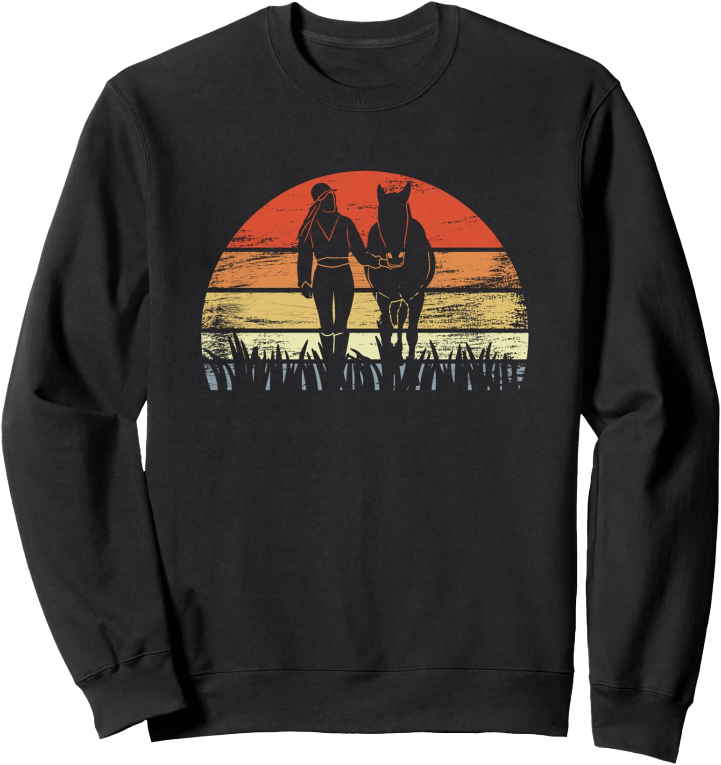 

Винтажная толстовка с изображением девушки-наездницы Funny Equestrian Lover T-Shirt For Girls, черный