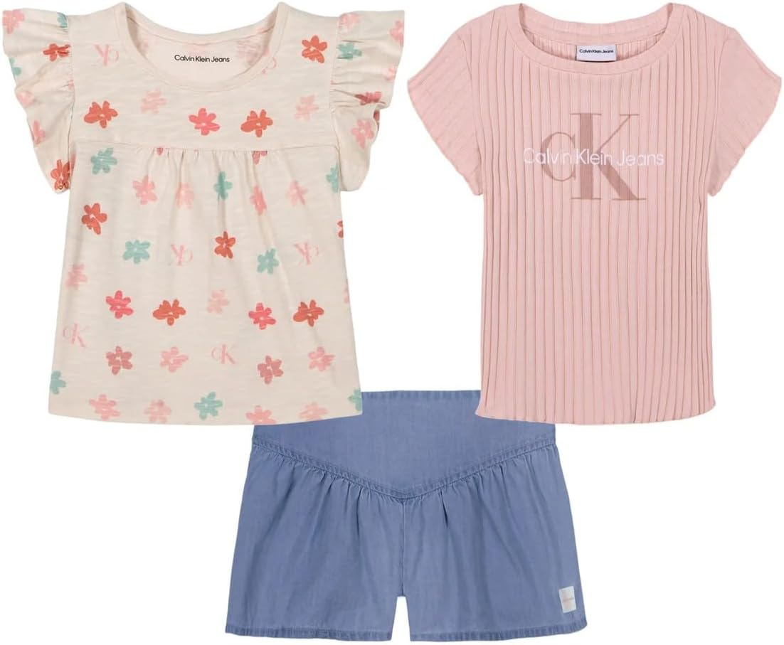 Детский комплект из 3 предметов из хлопка Calvin Klein, Pink — фото 3