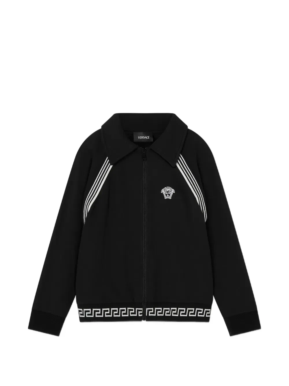 Хлопковая толстовка на молнии Versace Kids, черный