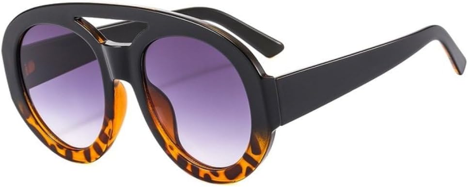 

Винтажные женские круглые солнцезащитные очки с двойной перемычкой, модный градиентный дизайн, защита от УФ-излучения UV400, мужские солнцезащитные очки в стиле панк DSXLY, Black Leopard