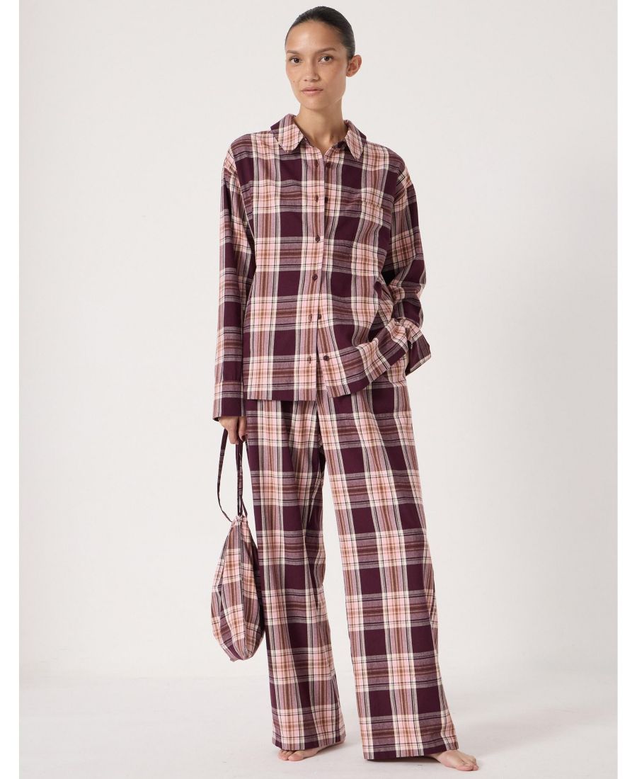 

Женская хлопковая пижама в клетку Hush, Burgundy red
