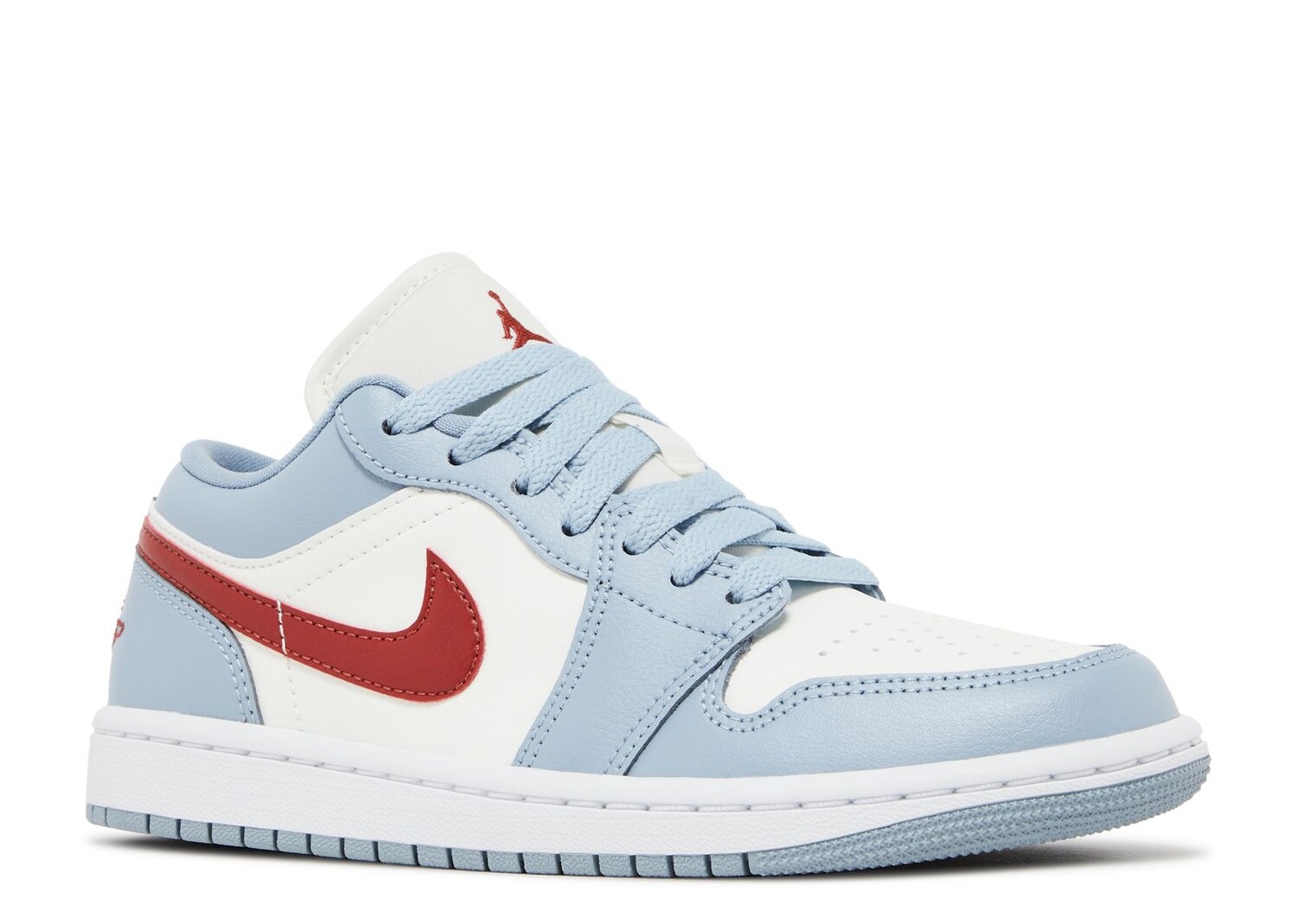 Кроссовки Air Jordan Wmns Air Jordan 1 Low 'Blue Whisper Dune Red', белый — фото 2