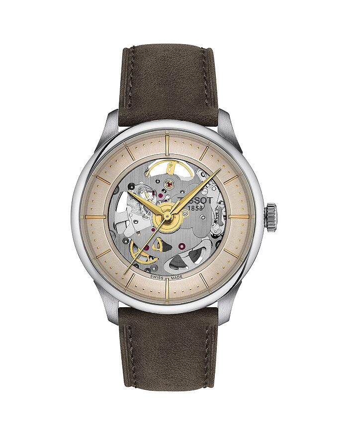 

Часы Tissot Chemin des Tourelles Powermatic 80 Skeleton, 39 мм, серый