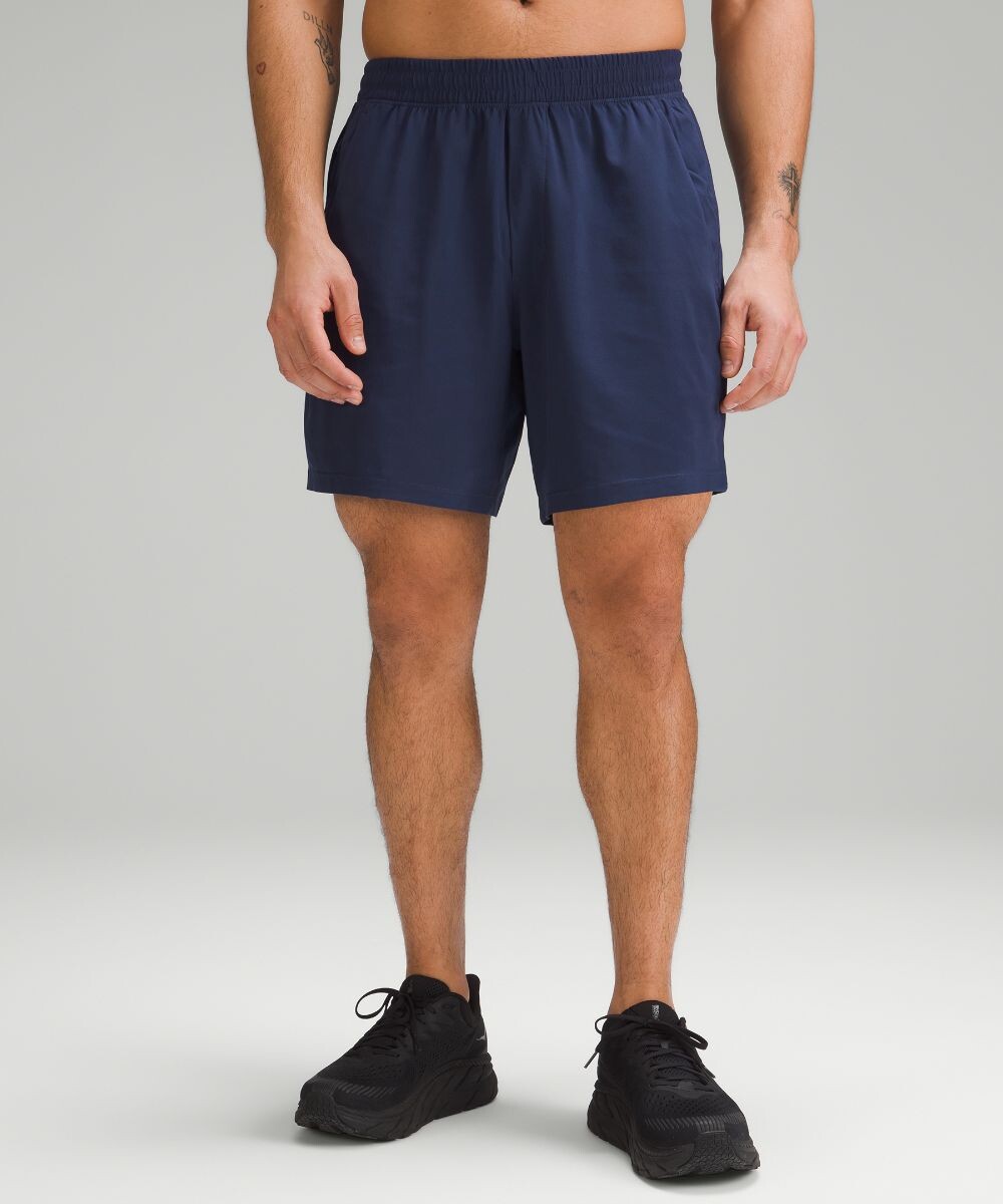 

Короткие шорты без подкладки Pace Breaker Lululemon, синий