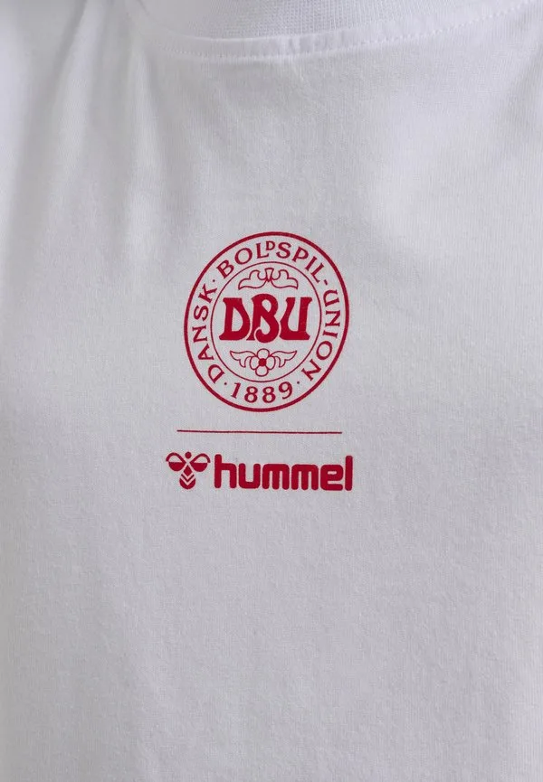 Футболка hummel dbu 26 fan красно-белая ss детская с принтом Hummel, White Tango Red — фото 3