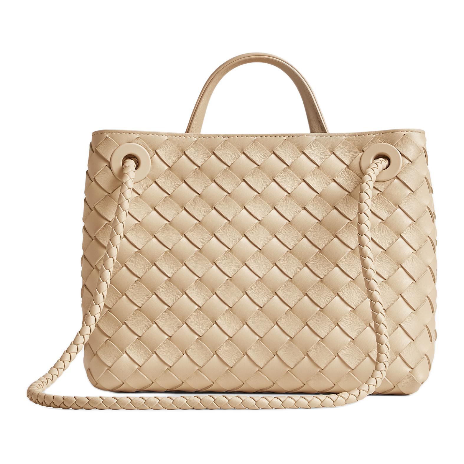 Andiamo Intrecciato женская маленькая сумка-кроссбоди из овчины цвет Cave Stone Bottega Veneta, basic set (bag+dust bag) — фото 3