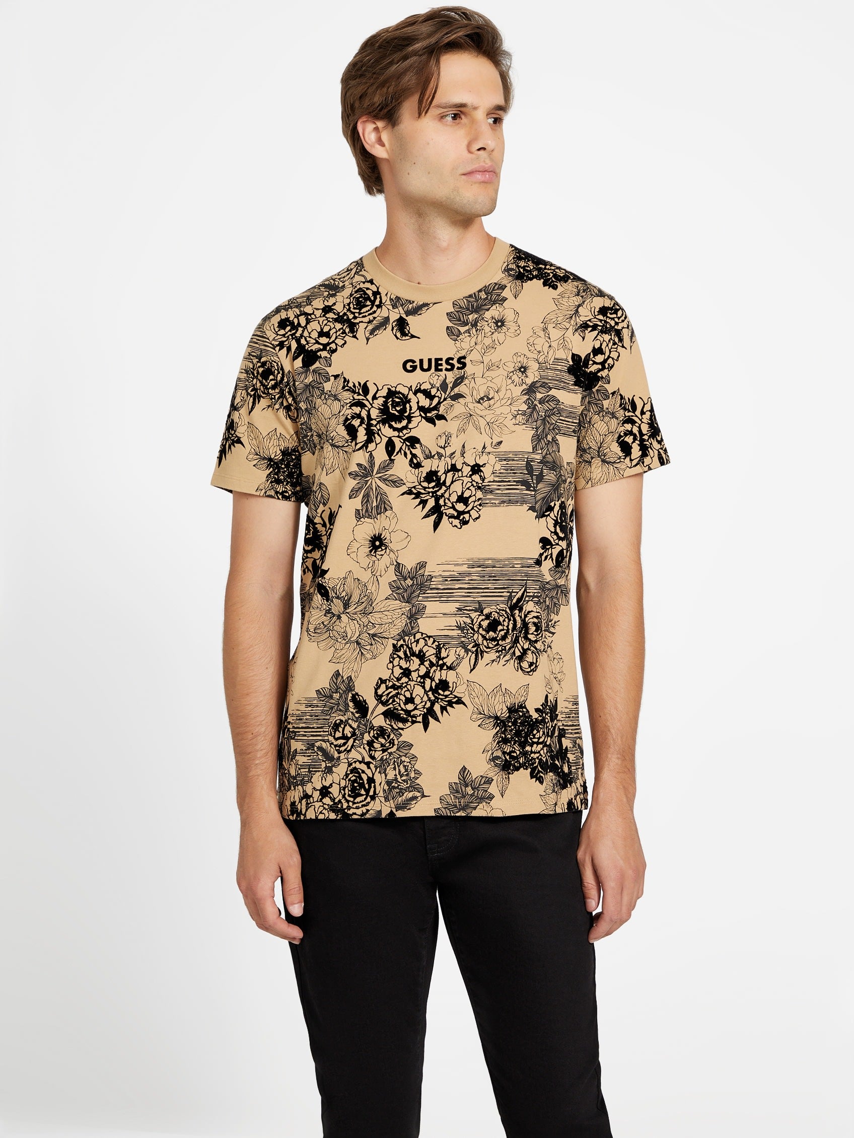 

Футболка с принтом «Перо» Guess Factory, цвет toasted taupe