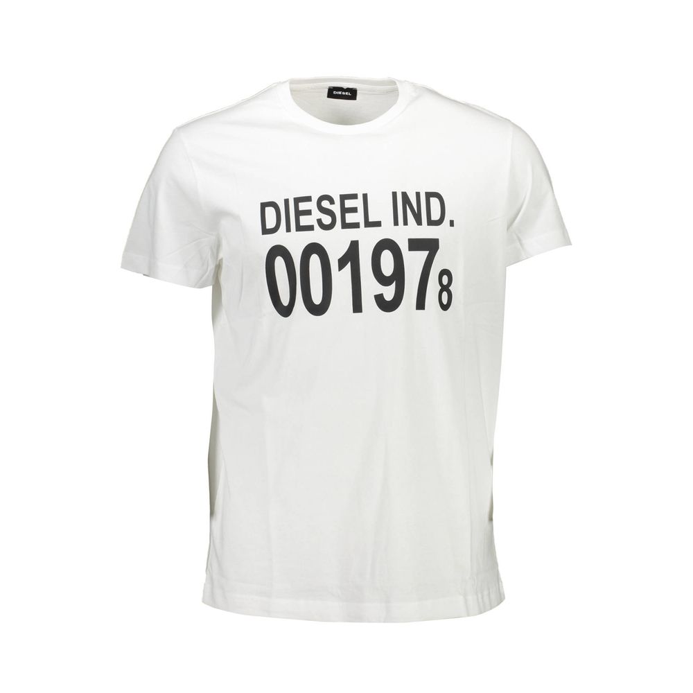 

Белая хлопковая мужская футболка Diesel