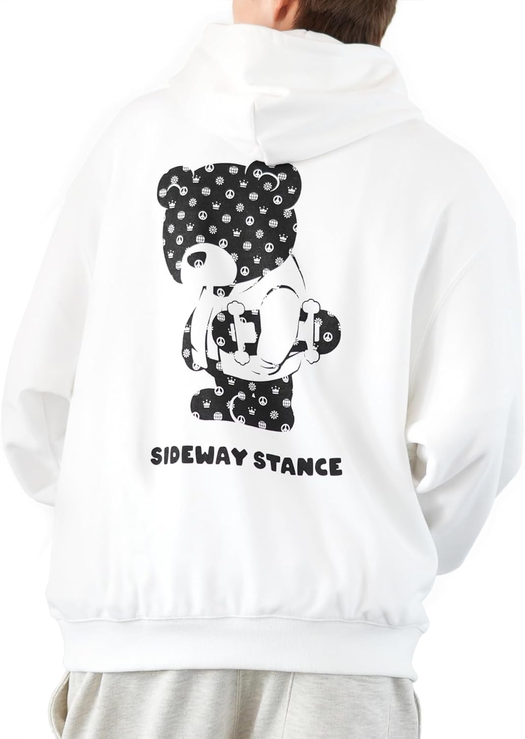 

Мужская толстовка Inprobes 70225 (SIDEWAY STANCE) с монограммой медведя, флисовая толстовка Improves, белый