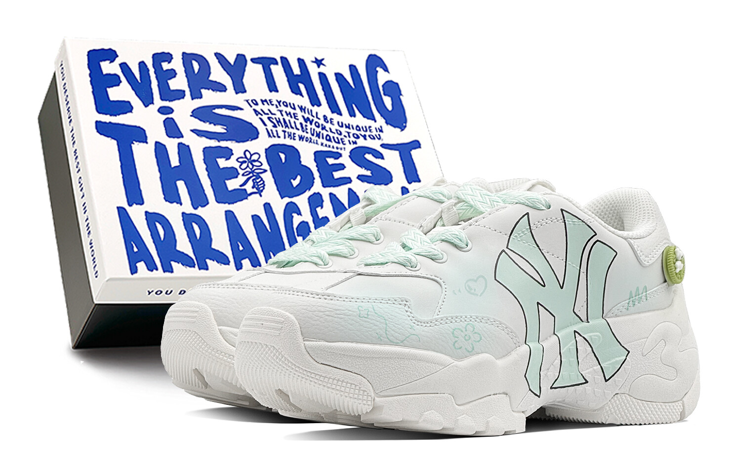 

Кроссовки MLB Big Ball Chunky Chunky Sneakers Unisex Low-top White, зеленый