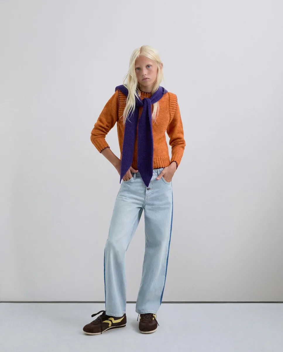 

Вязаный джемпер для девочки с длинным рукавом Scalpers, оранжевый