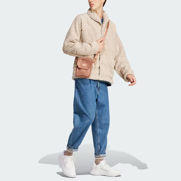 Приключенческая полярная флисовая куртка мужская бежевая Adidas Originals — фото 3